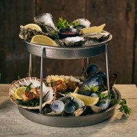 Vintage Steel Two Tier Seafood Stand